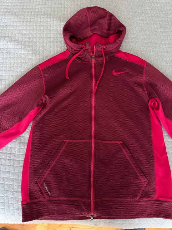 Nike Other - Nike Men’s Large Maroon & Darker Pink Full Zip Hooded Therma-Fit Jacket